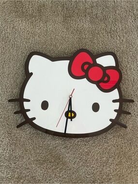 Hello Kitty White Face Wall Clock with Red Bow